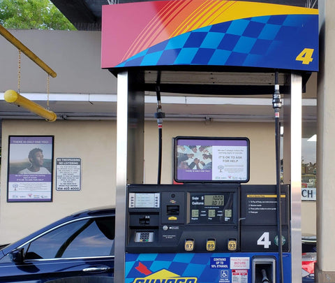 Pump topper gas station